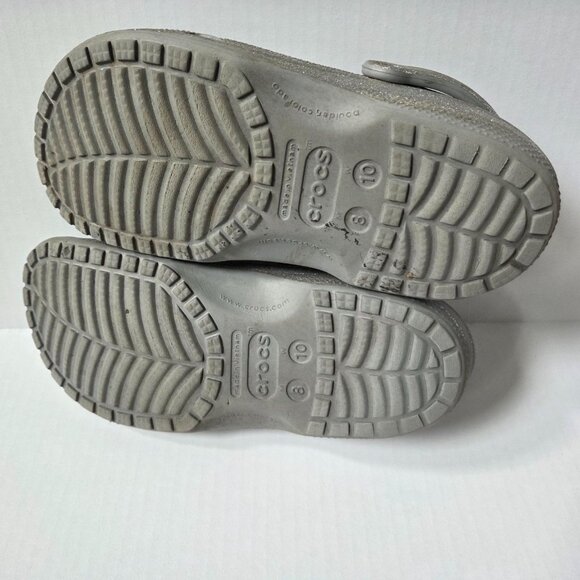 Crocs Shoes Womens 8 Silver Glitter Classic Clogs Slip Ons Sandals - Picture 12 of 12